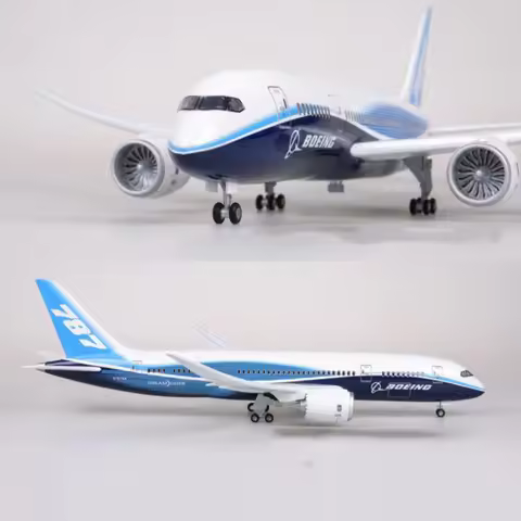 47CM Airplane Model Toys 787 B787 Dreamliner Aircraft Model With Light and Wheels landing gears 1/13