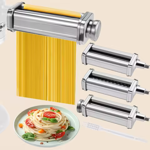 1/3pcs Stainless Steel Pasta Maker Attachment for All Kitchenaid Stand Mixers,Pasta Roller, Spaghett
