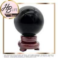 風水流年九官飛星化煞辟邪黑曜石球直徑 9.5cm 連木坐 (香港代理 6859)