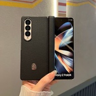 內地直送 - 适用于三星Zfold6手机壳W24中轴FOLD6中轴保护壳zfold5电镀款心系天下-素皮黑色 三星Galaxy Z Fold5