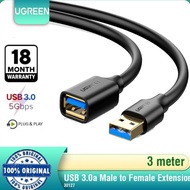 Ugreen USB 3.0 A Male To Female Extension Cable Black 3M