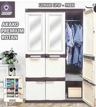 Lemari pakaian baju plastik jumbo LP3EP gantung kaca Cermin BESAR MURAH