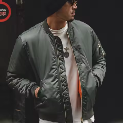 Maden MA1 Pilot Cotton Jacket Thickened Baseball Jacket Warm Padding Flight Coat Winter Brand Men's 