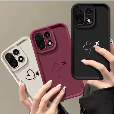 Airplane Route Love Heart Design Silicone Phone Case For Oneplus 15 13 13T 12 12R 11 11R 10R 8T NORD