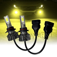 2pcs Yellow Light 9005 HB3 55W 12V LED COB Long Bright High Power Bulb Headlight Fog Low Beam