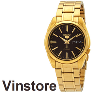 [Vinstore] Seiko 5 SNKL50 Automatic 21 Jewels Gold Tone Stainless Steel Strap Black Dial Men Watch SNKL50K SNKL50K1