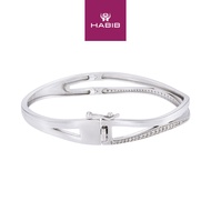 HABIB Diamond Bangle in 375/9K White Gold 682310325