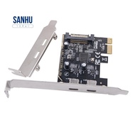 PCIE to Dual Type C Expansion Card PCI-E X1 to 2-Port TYPE-C USB 3.2 GEN1 5Gbps Convert Card ASM1042
