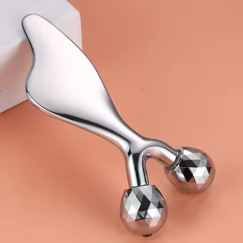 2 IN 1 3D Facial Massager & Gua Sha Massage Tool Cold Roller For Face Eyes Chin Lift Tightening Skin