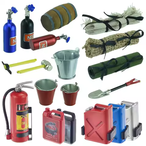 Mini Oil Barrel Bucket Decorative for 1/10 1/14 1/18 RC Crawler Car Traxxas TRX4 Defender AXIAL SCX1