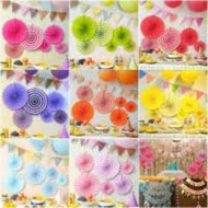 20 CM HANGING PAPER FAN/ HAND FAN HANGING DECORATION/ DECORATION PAPER FAN