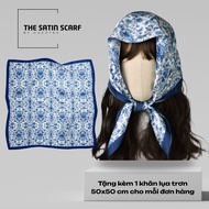 High quality patterned silk scarf, square bandana scarf 68*68 cm with diverse designs - P8