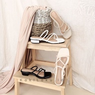 My Feet. Women's 3cm Cross Strap Basic Leather Soft Heel Sandals Size 35-41