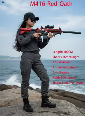Perfect Gift! M416 Full Auto Gel Blaster with 500-Rounds | "Red Oath" Electric Gel Ball Blaster for 