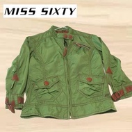 義大利 Miss Sixty - 亮綠色短版薄外套 皮質鈕扣設計 自然皺褶感