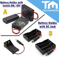 1,2,3,4 Battery Holder with Connector DC Jack or Case Box with (ON/OFF) Switch Cover AA / AAA / 3.7V