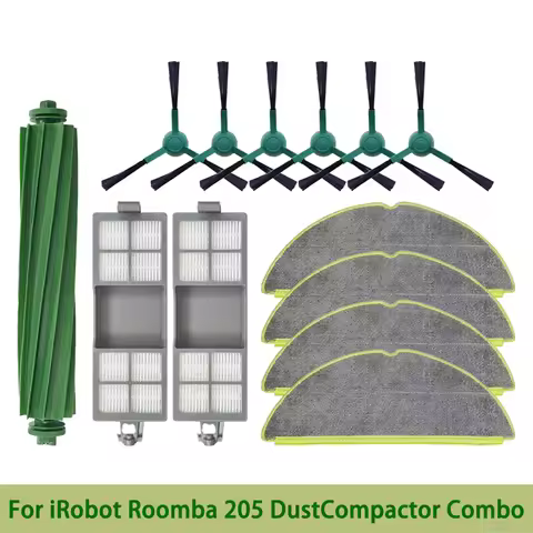 For IRobot Roomba 205 DustCompactor Combo Robot Vacuum Spare Parts Main Side Brushes, Mop Cloths, Fi