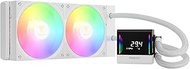 GAMDIAS CHIONE E4 240mm AIO Liquid CPU Cooler, Real-Time Digital Display Patented PWM Pump, 2 x 120m