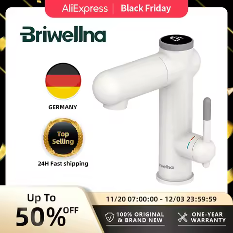 Briwellna 220V Water Heater Flowing Heater For Home Single Level Basin Faucet 2 in 1 Tankless Water 