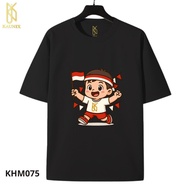KAUNIX ADULT T-shirt (KHM075) August 2025 Indonesian Independence Day 3D T-shirt Screen Printed T-sh