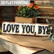 2D Flat, 1pc Rustic Style "Love You Bye-Bye" Farewell Theme Iron Wall Hanging Art - Vintage Farmhous