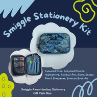 Smiggle AWAY HARDTOP STATIONERY GIFT PACK BLUE GAMEBOT ORIGINAL/Pencil Case