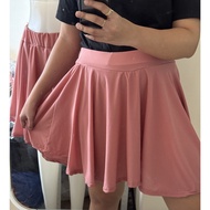TRENDY 2 in 1 SKORT FLOWY Plain Skirt with Inner Cycling Shorts for Women Casual Zumba Palda Short S