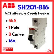 ABB MCB SH201-B16 6kA B Curve 16A 1Pole Miniature Circuit Breaker