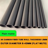 3K High-Strength Carbon Fiber Hollow Tube Wall Thickness 1.5MM Outer Diameter 6-43MM (Smooth Matte) 