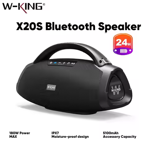 W-KING X20S 180W RMS Portable Bluetooth Speakers,Massive Bass Party Boombox IPX7 Waterproof Speaker 