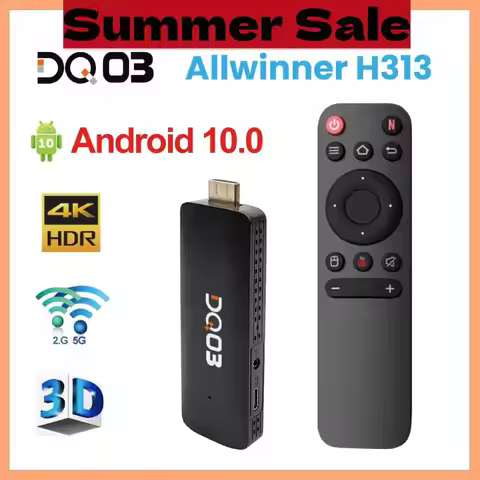 DQ03 Mini TV Stick Android 10 QuadCore ARM Cortex A53 2G16G Support 4K@60fps HDR10+ 2.4G&5.8G Dual W