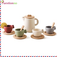 9pcs/10pcs Tea Party Set Wooden Tea Set Princess Tea Time Party Food Toys for Kids for 3 4 5 Years O