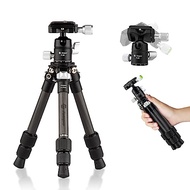 Fotopro Mini Carbon Fiber Tripod, Lightweight Compact Travel Tripod with 360 Degree Ball Head, QR Pl