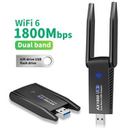 WiFi 6 USB Adapter 802.11ax 1800Mbps Dual-Band 2.4GHz&5GHz Wifi Dongle For PC Desktop Laptop wifi Ne