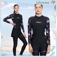 Fashionrang_op - 31012-2 Muslimah Swimwear Swimsuit AdultWanita Two Piece Fashion Adult Long Sleeve 