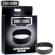 Strict Leather Real Leather and Velcro Cock Ring (Black) - ADULT SEX TOYS &amp; LUBRICANTS