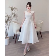 Tafta party dress with cross-chest length, luxurious lady's dress with standard design form tag L1 H
