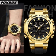 FOXBOX Fashion Luxury Electronic Watch Silicone Casual Sport Waterproof Luminous Multifunctional Qua