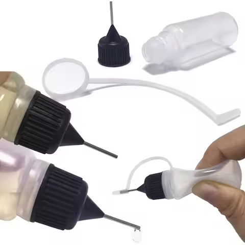 5Pcs 3ml 5ml 10ml 15ml 30ml 50ml 100ml 120ml Empty Plastic Squeezable Needle Tip Cap Dropper Bottles