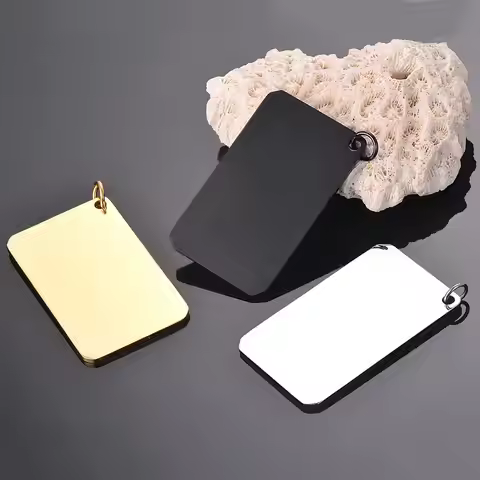 Dripshipping 5pcs/lot Rectangle 3 Colors Stainless Steel Army ID Blank Dog Tags Pendant Necklace Jew