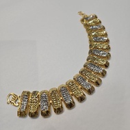 22k / 916 Gold Dual-Tone Rectangular Gold Bracelet