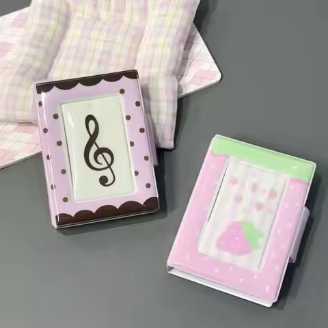 Pink Strawberry Photocard Binder Album Mini Photo Album 3 Inch Kpop Photocard Binder Mini Photo Card