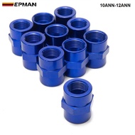 EPMAN 10PCS/LOT Fitting Flare Reducer Female -12 AN to Female -10 Blue Flare Reducers Alloy Fitting 
