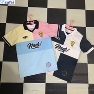 sufei-NST Jersey  2023  Malaysia Baju Raya Unisex Streetwear Jersi Retro Collar Viral Murah Custom Name Number Lelaki Perempuan Kanak Kanak Berkolar Polo Shirt