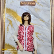 MERAH Red and white batik vest red and white vest vest top women vest for women red vest
