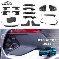 CRLSEO สำหรับ BYD Atto 3 Yuan PLUS 2022 คาร์บอนไฟเบอร์ อุปกรณ์แต่งรถยนต์ กันรอยประตูรถยนต์ กระจกมองห