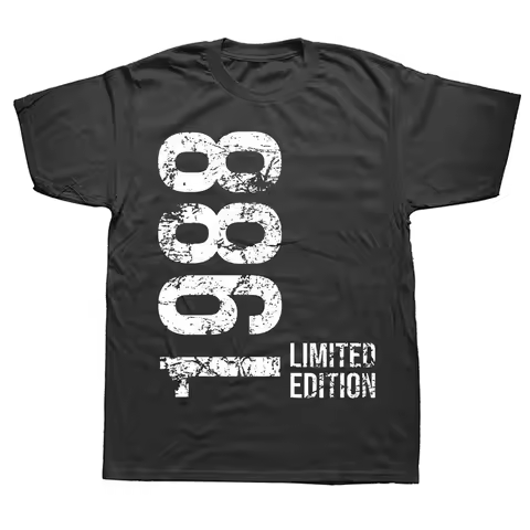 36th Birthday 36 Years Man Woman Retro Vintage 1988 Gift Tee Tops Round Neck Fashion Tshirt Clothing