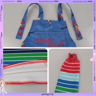 Adult Chucky Cosplay Costume - Striped Shirt & Jumpsuit Set