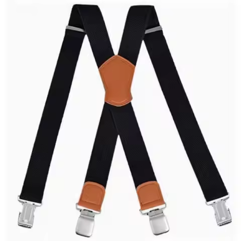 Fashion 4 Clips Men's Wear Suspenders Corn Pattern Buckle Breathable Fabric Y-Back Braces Adjustable