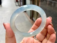 冰種 天然翡翠 緬甸 A玉 玉鐲 • 冰種紫藍翡翠圓鐲